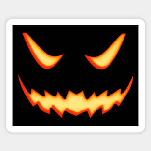 Halloween Trick Or Treat Scary Glowing Jack O Lantern Face Sticker